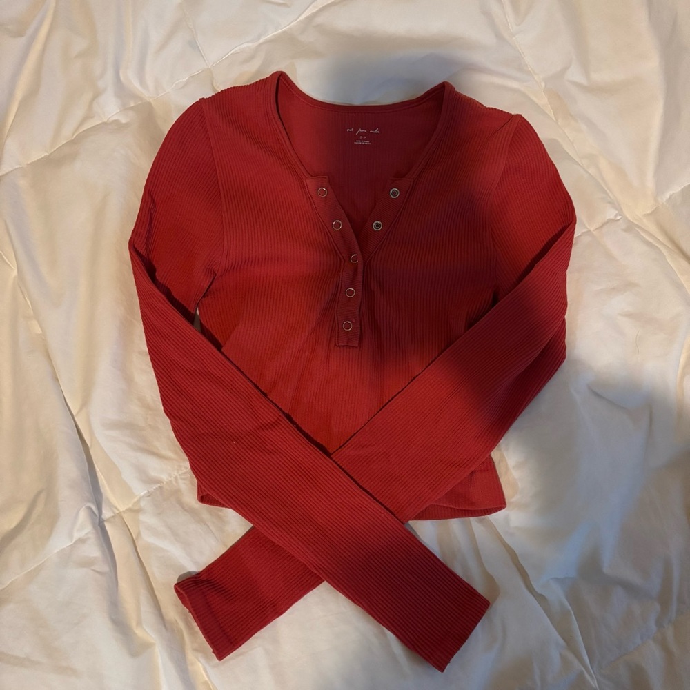 Out from Under Long Sleeve Ribbed Henley top